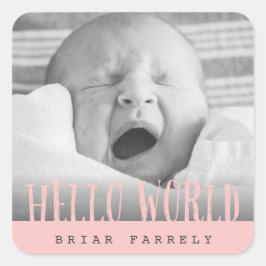 PEGATINA CUADRADA HELLO WORLD