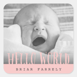 PEGATINA CUADRADA HELLO WORLD