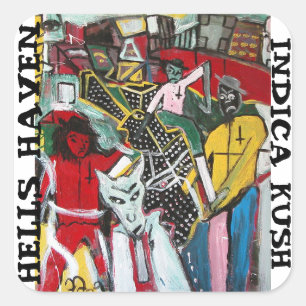 PEGATINA CUADRADA HELLS HAVEN INDICA KUSH