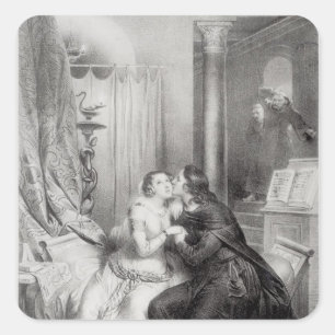 Pegatina Cuadrada Heloise y Abelard