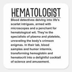 Pegatina Cuadrada Hematólogo