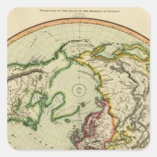 Pegatina Cuadrada Hemisferio N, avión de Londres