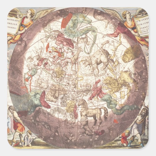Pegatina Cuadrada Hemisferio Norte, de 'The Celestial' (Anverso)