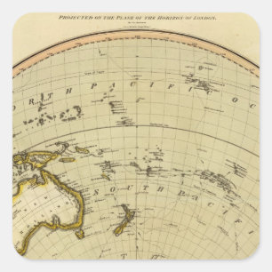 Pegatina Cuadrada Hemisferio S, avión de Londres