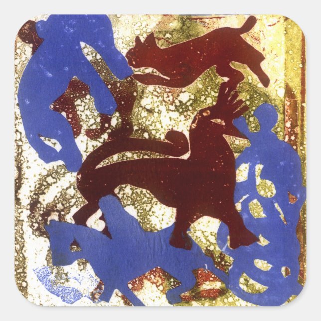 Pegatina Cuadrada Hen Fiesta (Anverso)