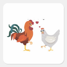 Hen y Rooster enamorados, el amor de los pollos