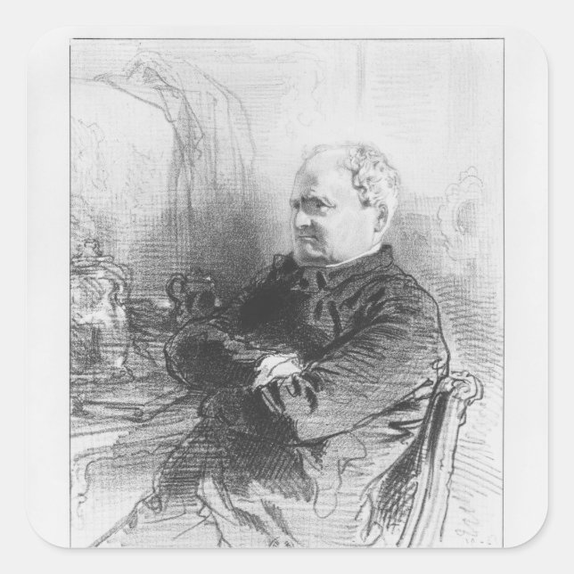 Pegatina Cuadrada Henri Bonaventure Monnier (Anverso)