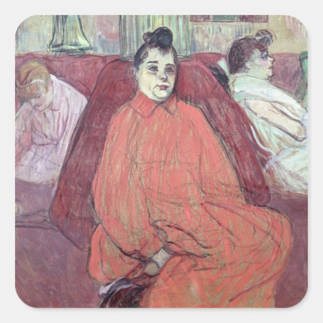 Pegatina Cuadrada Henri de Toulouse-Lautrec | El Divan, 1893 (Anverso)