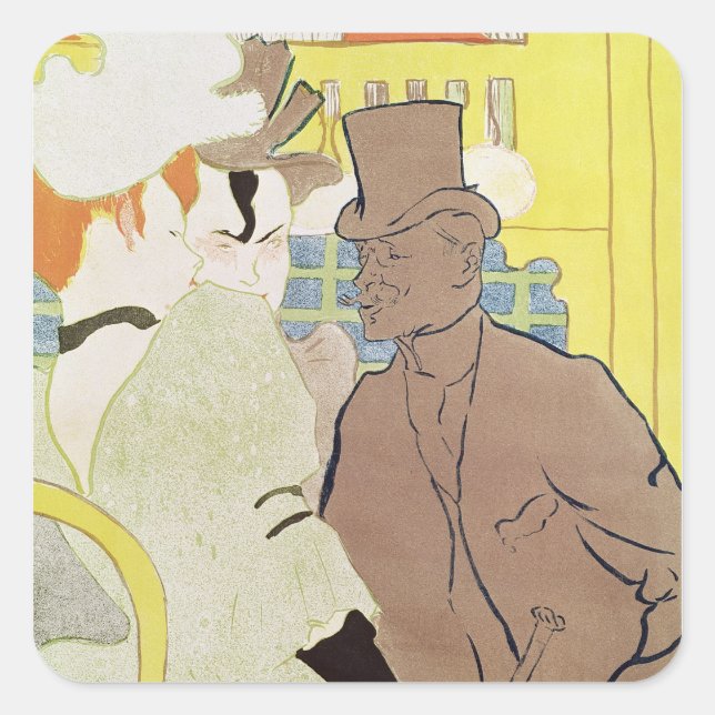 Pegatina Cuadrada Henri de Toulouse-Lautrec | El inglés en (Anverso)