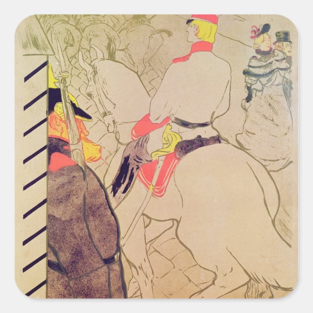 Pegatina Cuadrada Henri de Toulouse-Lautrec | La Babilonia alemana,  (Anverso)