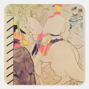 Pegatina Cuadrada Henri de Toulouse-Lautrec   La Babilonia alemana, 