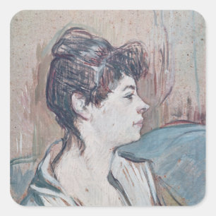 Pegatina Cuadrada Henri de Toulouse-Lautrec   Marcella, 1894