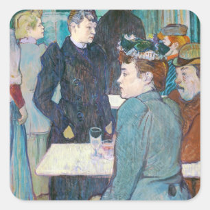 Pegatina Cuadrada Henri de Toulouse-Lautrec   Moulin de la Galette