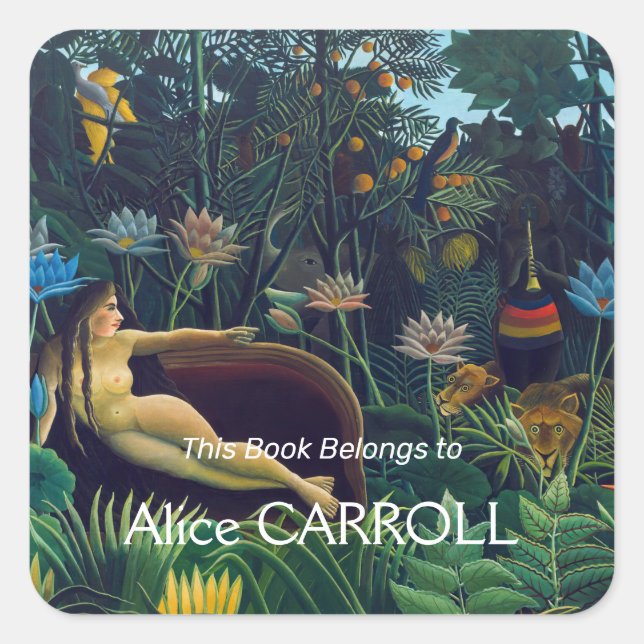 Pegatina Cuadrada Henri Rousseau - El sueño / Le Reve (Anverso)