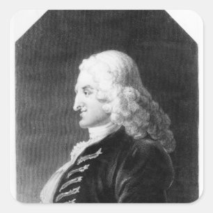 Pegatina Cuadrada Henry Fielding grabado por Samuel Freeman