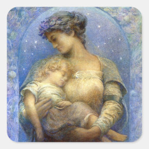 Pegatina Cuadrada Henry Raymond Thompson: O Santa Noche