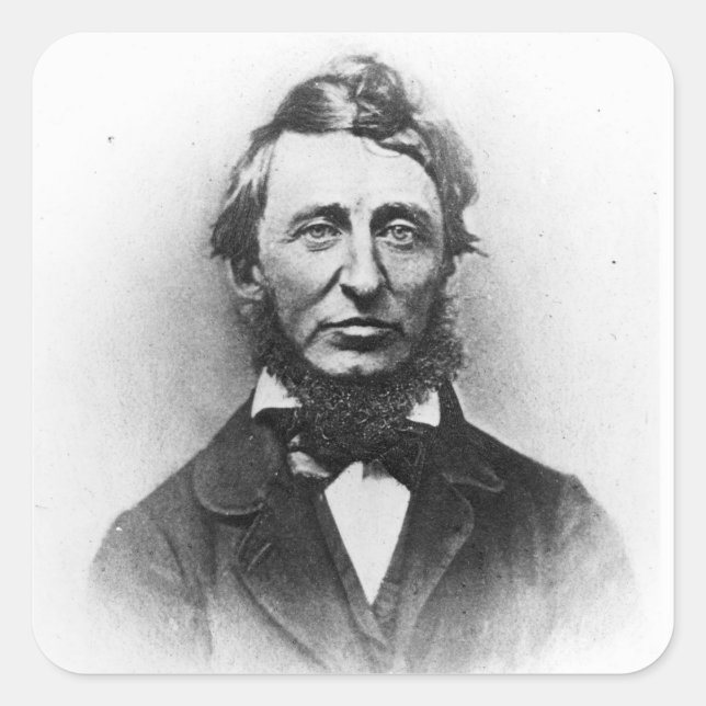 Pegatina Cuadrada Henry Thoreau (Anverso)
