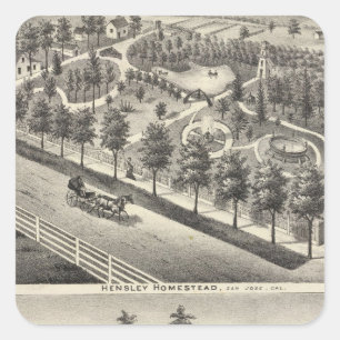 Pegatina Cuadrada Hensley, residencias de las habas