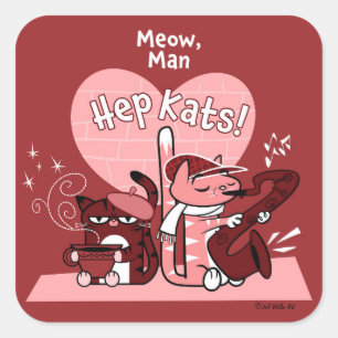 Pegatina Cuadrada HEP KATS de Jeff Willis Art