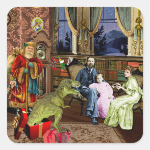 Pegatina Cuadrada Her First T-Rex