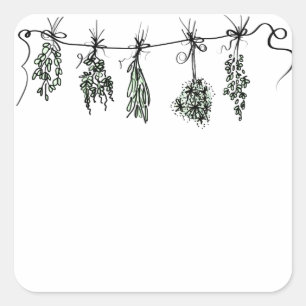 Pegatina Cuadrada Herbs de jardín