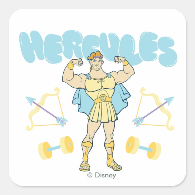 Pegatina Cuadrada Hercules Arrows and Dumbbells Flex Square Sticker (Anverso)