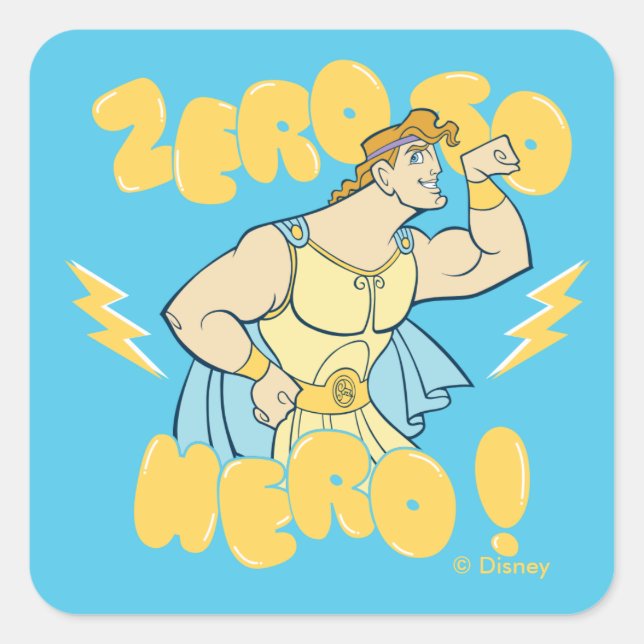 Pegatina Cuadrada Hercules - Zero to Hero Square Sticker (Anverso)