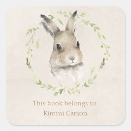 Pegatina Cuadrada Hermandad de animales forestales este libro perten