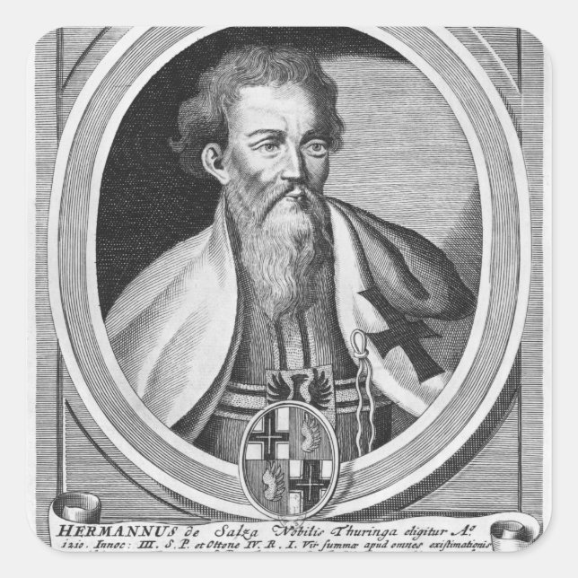 Pegatina Cuadrada Hermann de Salza (Anverso)