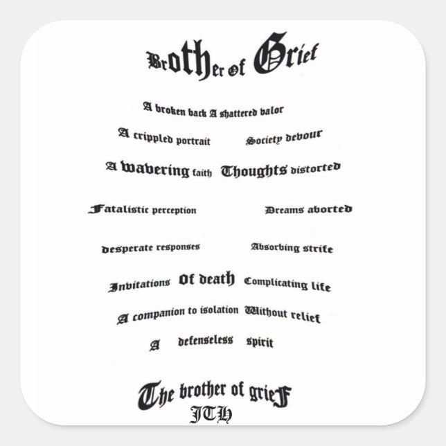 Pegatina Cuadrada Hermano de dolor (Anverso)