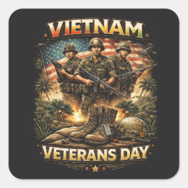 Pegatina Cuadrada Hermanos de Vietnam