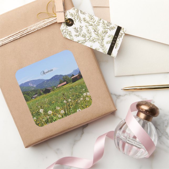 Pegatina Cuadrada Hermosa Austria (Regalar)