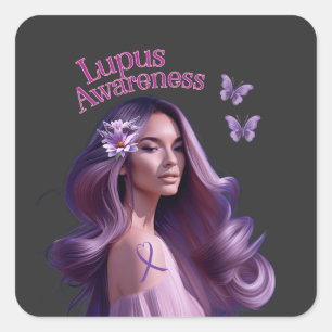 Pegatina Cuadrada Hermosa conciencia de Lady Lupus