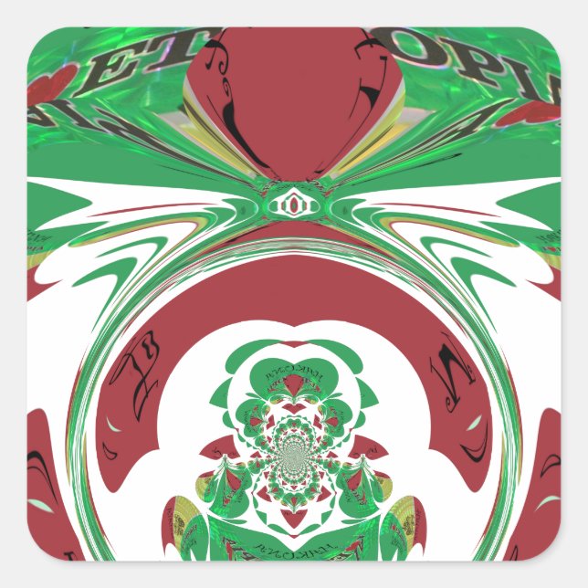 Pegatina Cuadrada Hermosa Etiopía Encantadora Hakuna Matata Amo Hea (Anverso)