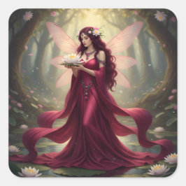 Pegatina Cuadrada Hermosa Fábrica de Ruby de Julio