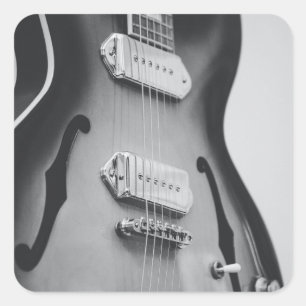 Pegatina Cuadrada Hermosa guitarra acústica