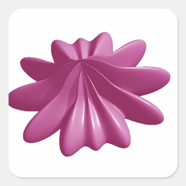 Pegatina Cuadrada Hermosa Starfish Rosa (Anverso)