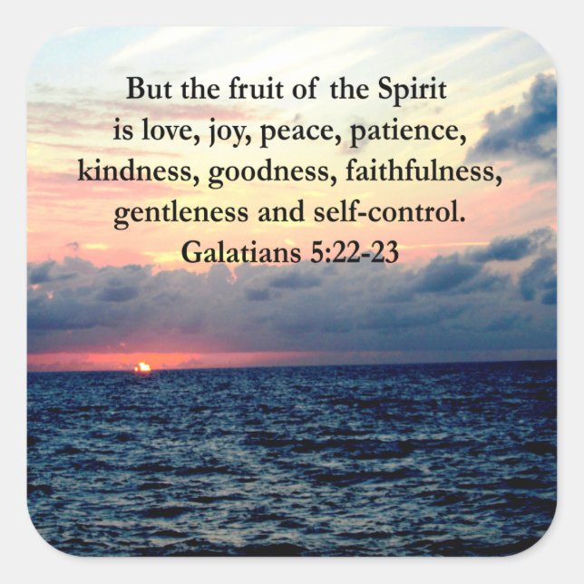 PEGATINA CUADRADA HERMOSAS FRUTAS GALATIANAS DEL ESPÍRITU (Anverso)