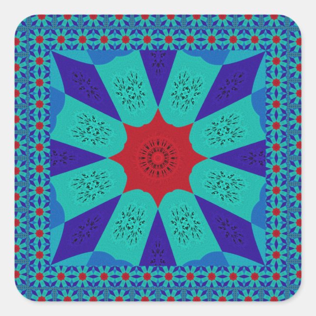 Pegatina Cuadrada Hermoso asombroso color egipcio de diseño femenino (Anverso)