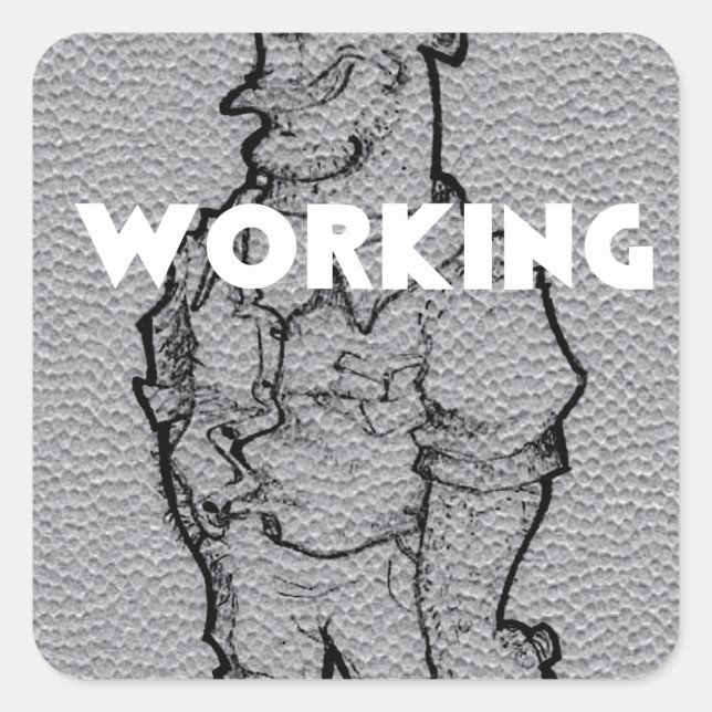 Pegatina Cuadrada Hermoso bosquejo de lápiz asombroso: horas extra d (Anverso)