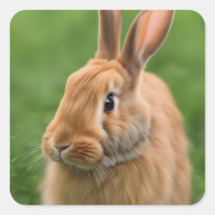 Pegatina Cuadrada Hermoso Conejo