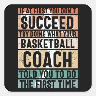 Pegatina Cuadrada Hermoso diseño de baloncesto