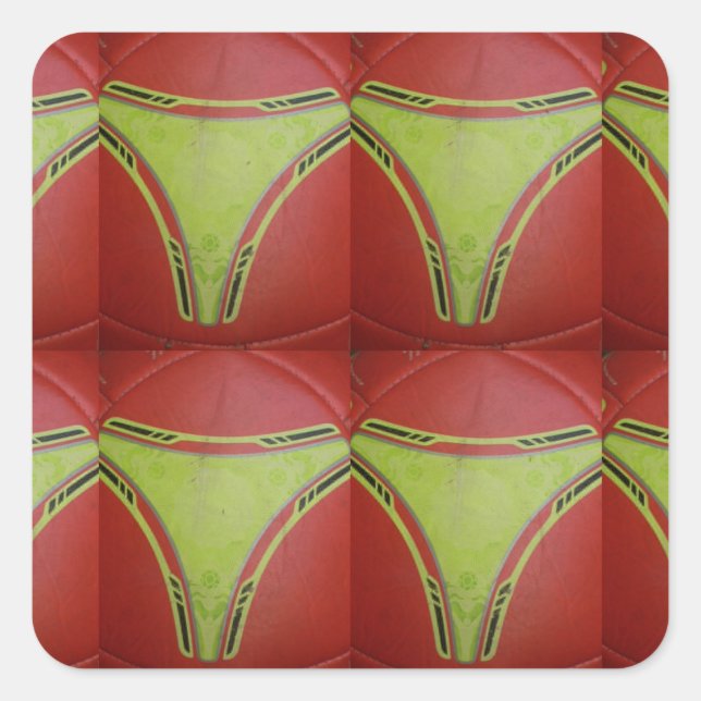 Pegatina Cuadrada Hermoso diseño de patrón geométrico amarillo dorad (Anverso)