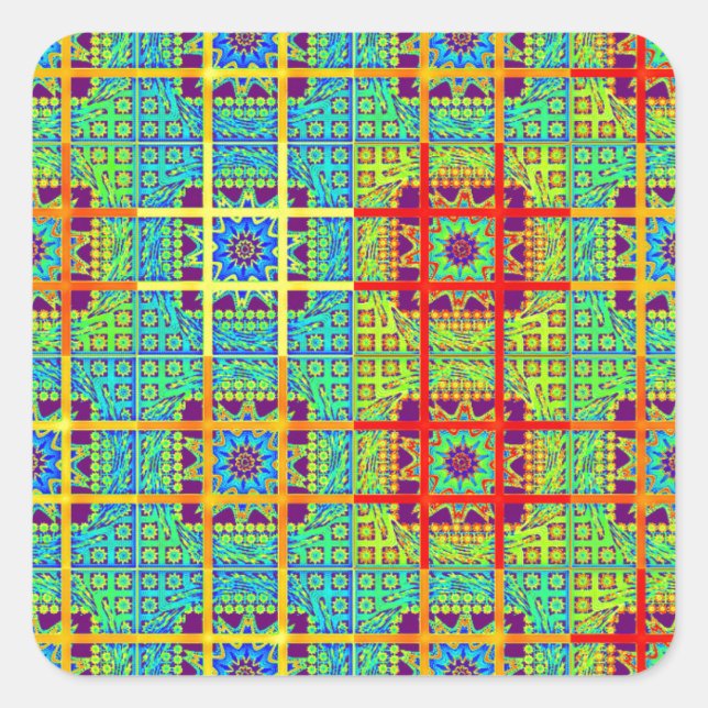 Pegatina Cuadrada Hermoso diseño vectorial étnico maya (Anverso)