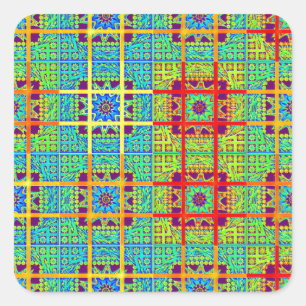 Pegatina Cuadrada Hermoso diseño vectorial étnico maya