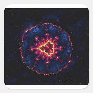 Pegatina Cuadrada Hermoso fractal de Mandelbrot manipulado