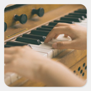 Pegatina Cuadrada Hermoso piano