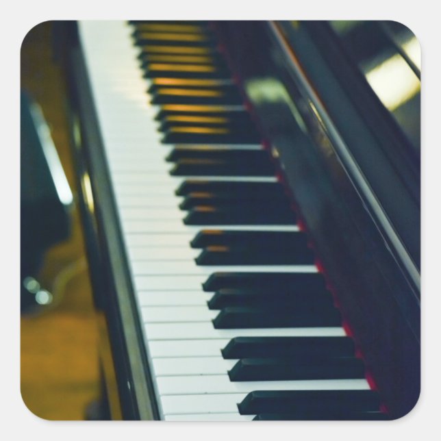 Pegatina Cuadrada Hermoso piano (Anverso)