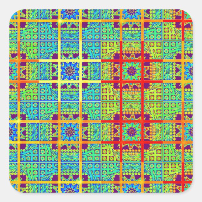 Pegatina Cuadrada Hermoso y encantador vector de impresión tribal su