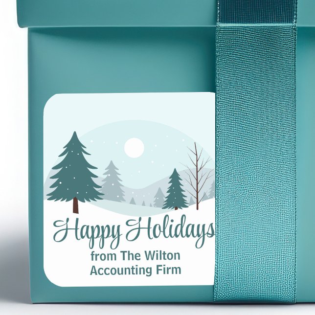 Pegatina Cuadrada Hermosos árboles de Navidad Fiesta de Invierno (Subido por el creador)